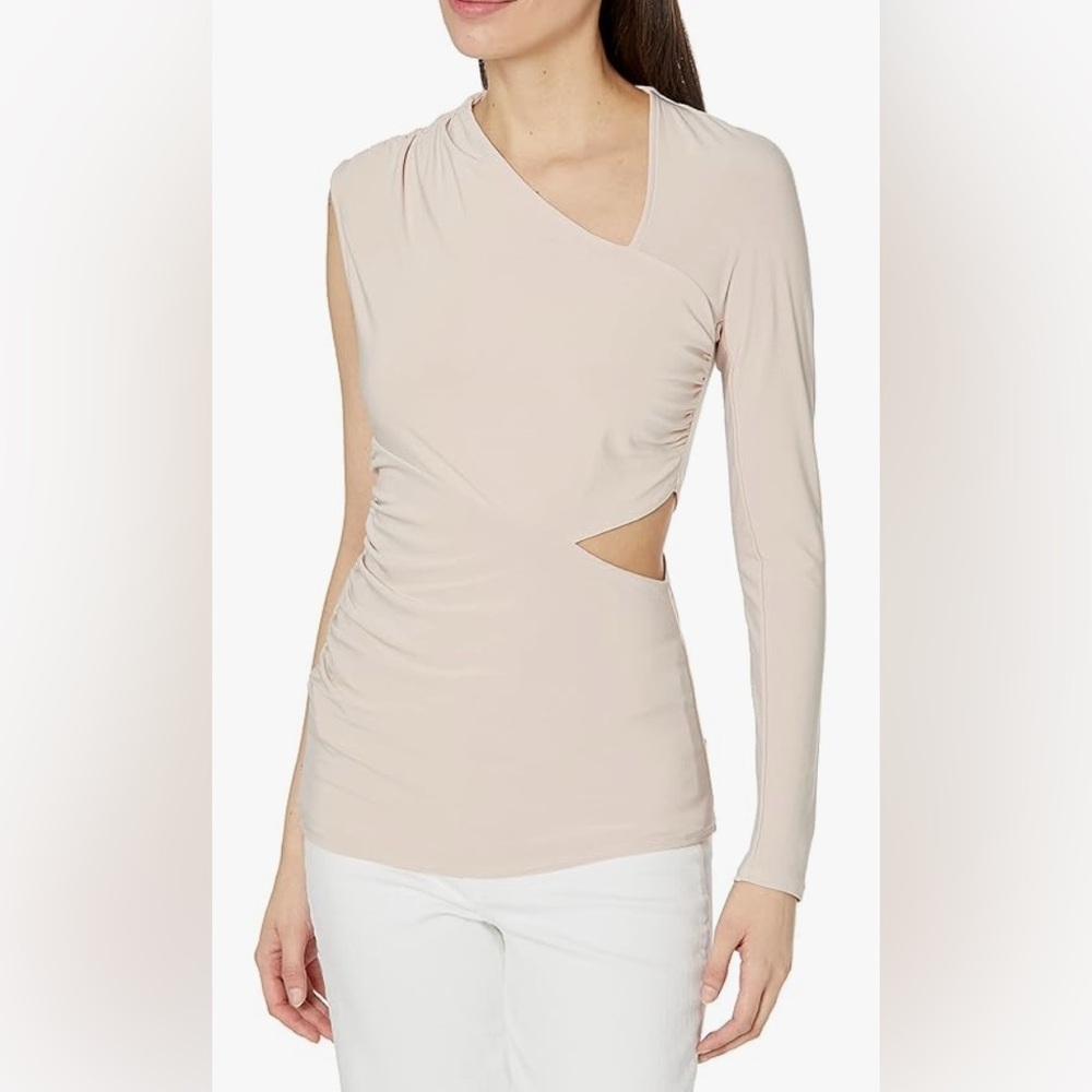 BCBGMAXAZRIA 2XX1T56 Womens Cutout Ruched One Shoulder Pullover Top NWT